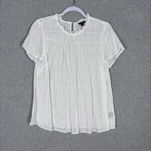 Torrid Top Large White‎ Ruffle Flowy Eyelet Sheer Feminine Resort Coquette Boho
